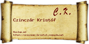 Czinczár Kristóf névjegykártya